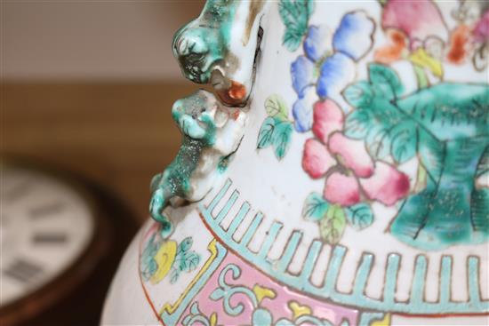 A Chinese famille rose vase on stand height excl. stand 44cm